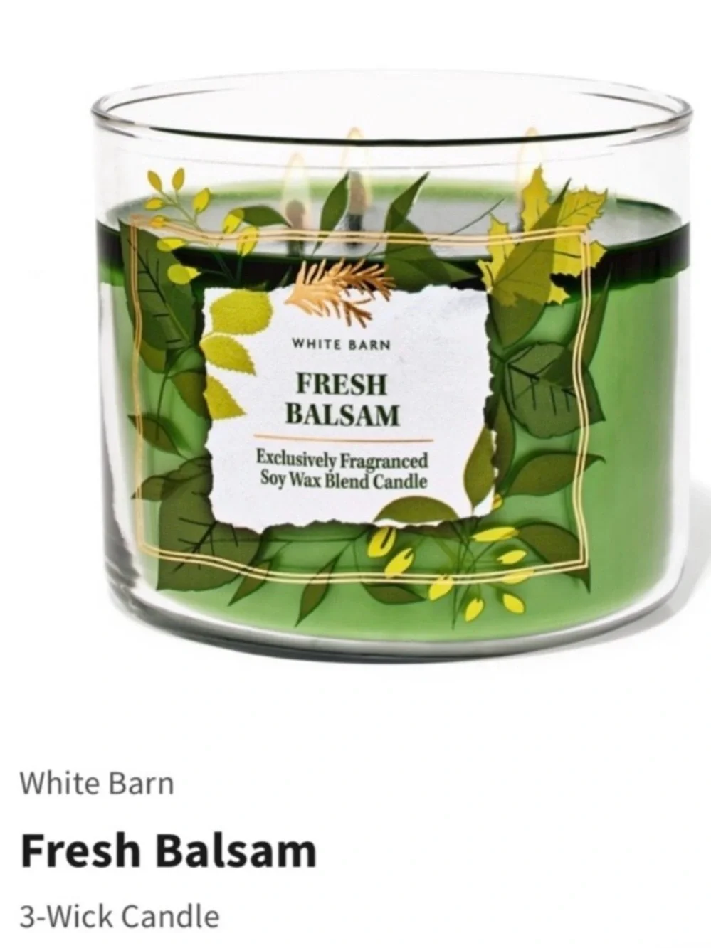 NIB Bath & Body Works “Fresh Balsam” 3-Wick Candle w Decorative Metal Lid